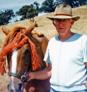 Happy ghosts: Roy was able to indulge his passion for horse riding into his 60s, when he retired to the high country in Oberon, NSW.