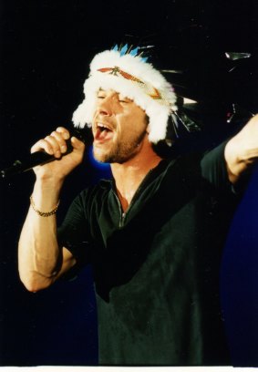 Jamiroquai performing at Vibes on a Summer's Day in 2002.