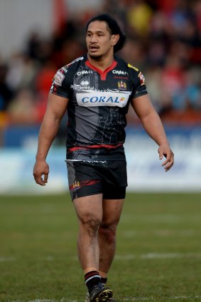 In the doghouse: former Shark and Eel Taulima Tautai may have some work to do to get back on his wife's good side.
