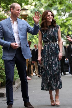 Prince William and the Duchess of Cambridge arrive at the last original dancehall in Berlin, the Clerchens Ballhaus, to attend a reception on day 2 of their official visit to Germany.