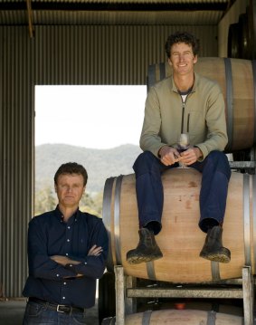 Arnie Pizzini and winemaker Warren Proft at Chrismont.