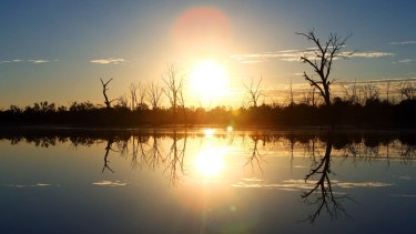 Australia's hottest spot: The sun rises over the Murray River in Mildura.