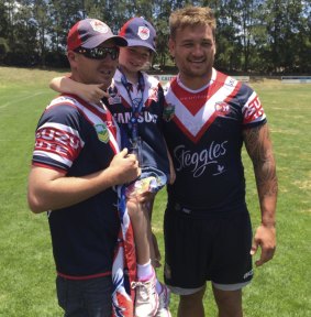 Jared Waerea-Hargreaves meets Roosters fans in Canberra on Sunday.