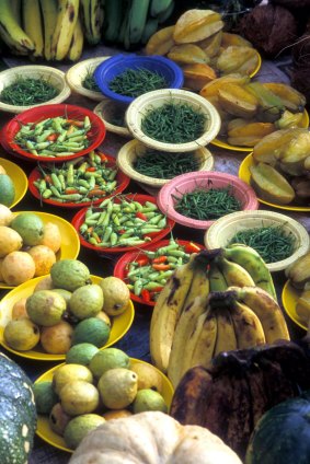 Enjoy fresh fruit and vegetables at the markets in Fiji.