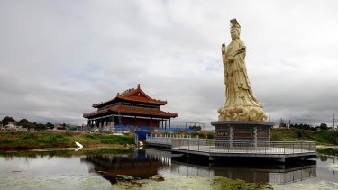 Some residents of Joseph Place will have a view of this Chinese goddess sculpture, Mazu, on the banks of the Maribyrnong River.