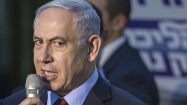 Israeli Prime Minister Benjamin Netanyahu campaigning on Wednesday.