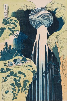 Hokusai's The Amida Falls In the Far Reaches of the Kisokaido Road from the A Tour to the Waterfalls in Various Provinces series.