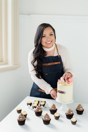 Vivian Nguyen with her celebration cakes.