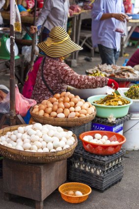 A street stall in Phnom Penh.
