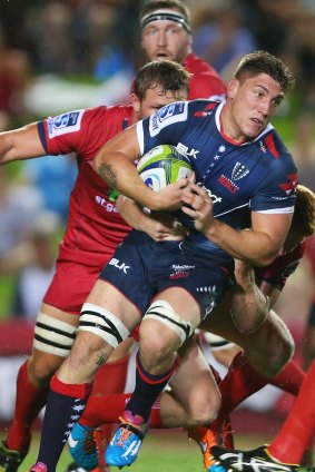 Working hard: Rebels flanker Sean McMahon is looking forward to the clash with the Brumbies.
