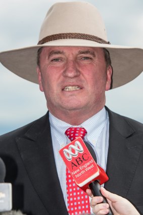 Barnaby Joyce at a press conference in Tamworth following the verdict.