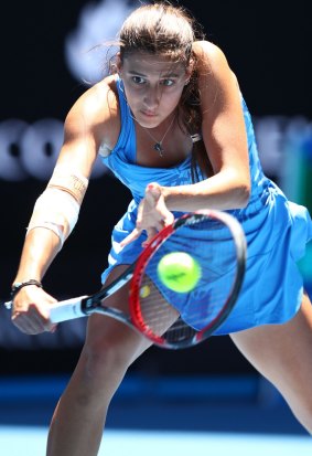 Over and out: Jaimee Fourlis suffered a straight-sets defeat.