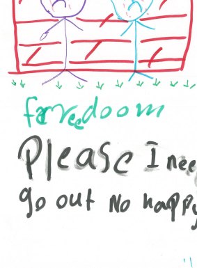 A drawing from a child held in detention.