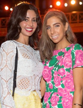 (L) Barbara Licuria and Alexia Petsinis at the Kookai AW15 launch at the Royal Exhibition building.