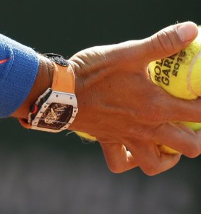 Hard to miss: Rafael's Nadal's timepiece.