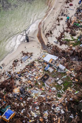The devastation left by Hurricane Irma in Jost Van Dyke, British Virgin Islands.