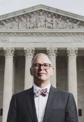 Jim Obergefell in front of the US Supreme Court in Washington, DC.