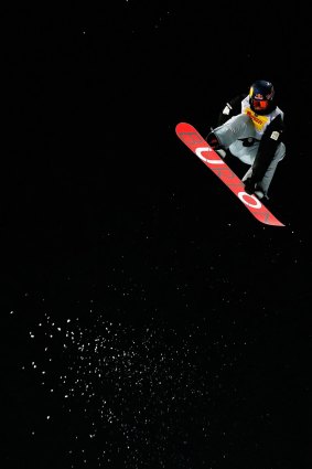 Aerial artist: Scotty James flies high during the halfpipe final.