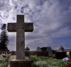 Norfolk Island cemetery, where Colleen McCullough is to be buried.