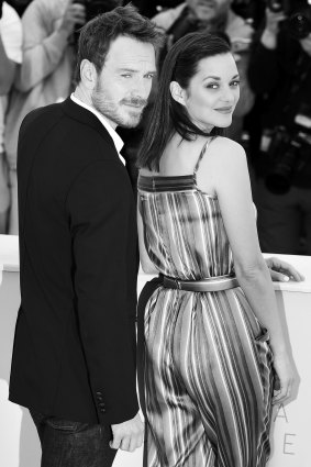 With <i>Macbeth</i> co-star Michael Fassbender at Cannes in 2015.