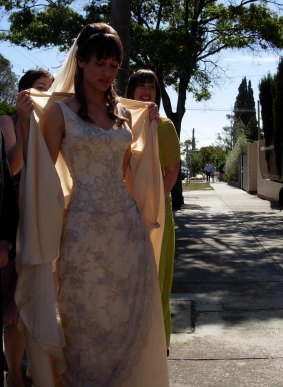 Melissa Singer in her wedding dress.