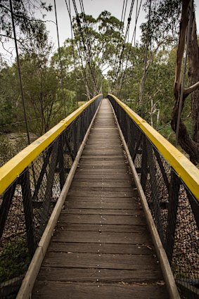 The suspension footbridge is a favourite haunt of wildlife spotters.