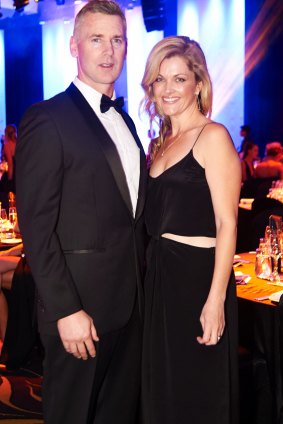 Eagles coach Adam Simpson and wife Nicky at the award night that bears John Worsfold's name.