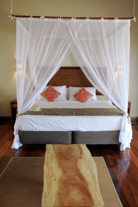 The villas have canopy beds