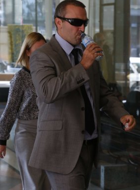 Chad Halliday arrives at the Downing Centre Local Court.