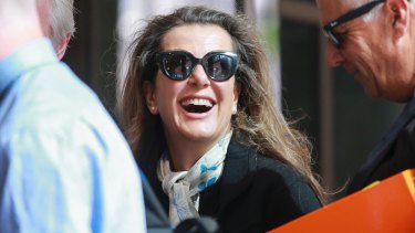 Kathy Jackson outside Melbourne Magistrates Court before a pre-trial hearing into theft and fraud charges. 