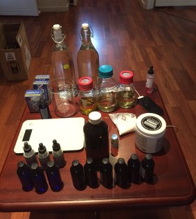 Items seized during a raid on a home in Brisbane's north.
