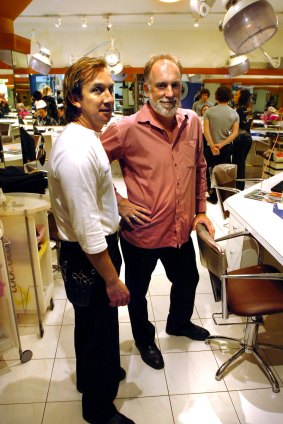 James and Sam Calabria in the Bailey's Corner salon in 2006. 
