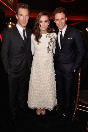 With best mate Benedict Cumberbatch and Keira Knightley.