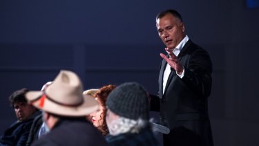 Stan Grant speaking at the gathering.
