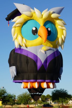 Owlbert Eyenstein, a larger than life cartoon owl, is coming to the Canberra Balloon Spectacular.