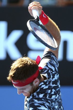 Over and out: Juan Martin Del Potro was beaten by Mikhail Kukushkin of Kazakhstan.