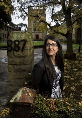Theresa Chamoun, 22, from Mill Park, at the Newman College chapel. 