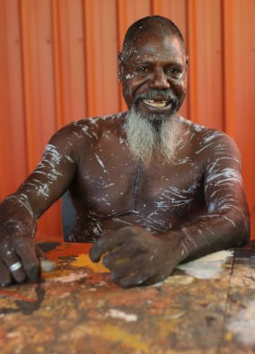 Woodcarver and artist Mario Munkara, Tiwi Designs.
