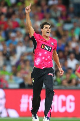 Fired up: Sixers star Mitchell Starc.
