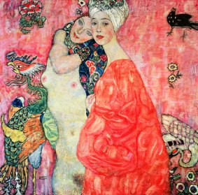 The Girlfriends, 1916-17 (destroyed in 1945) by Klimt, Gustav (1862-1918); Osterreichisches Galerie, Vienna, Austria. Print available from Thestore.com.au/klimt 
