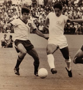 Johnny football: Johnny Warren playing against Iran.