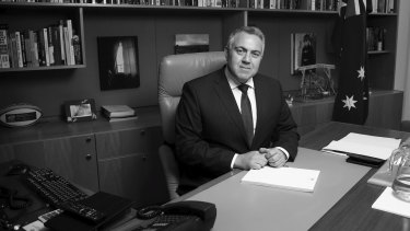 Treasurer Joe Hockey in his Parliament House office in Canberra 10.