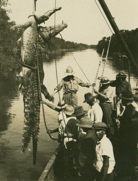 Crocodile hunting in the Northern Territor circa 1930
