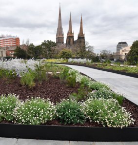 New planting at the Parliament House garden.