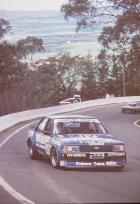 Johnson shows his style on the Mount Panorama track in 1991.