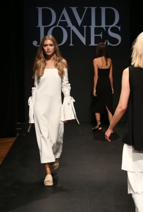 A model showcases designs by Ellery at the David Jones AW16 Fashion Launch in Sydney.  