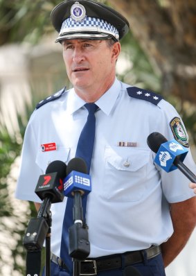 Detective Inspector Brad Ainsworth speaks to the media at Wollongong police station  about the attack.