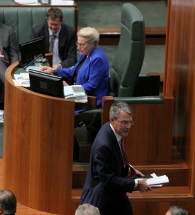Shadow Attorney-General Mark Dreyfus leaves the chamber on Thursday.