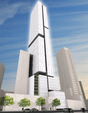 An artist's impression of the proposed skyscraper at 268-274 City Road, Southbank.


