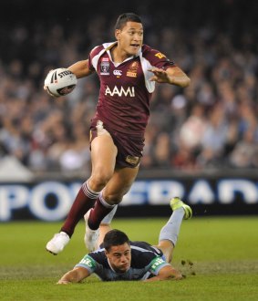 Israel Folau playing State of Origin for Queensland.